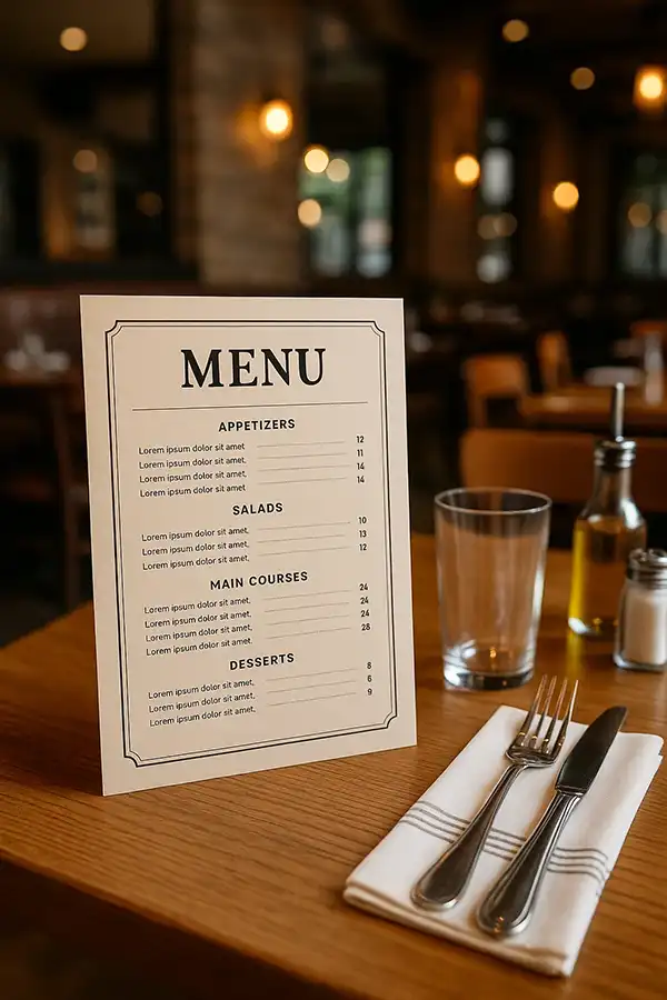 Custom Restaurant Promotional Goods and Menus